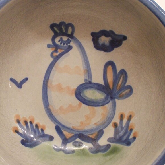 M. A. Hadley Pottery Bowl Chicken Pattern 5 1/2 inch. VTG - Picture 2 of 6
